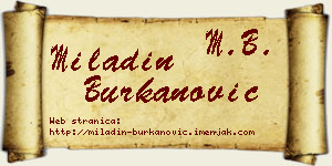 Miladin Burkanović vizit kartica